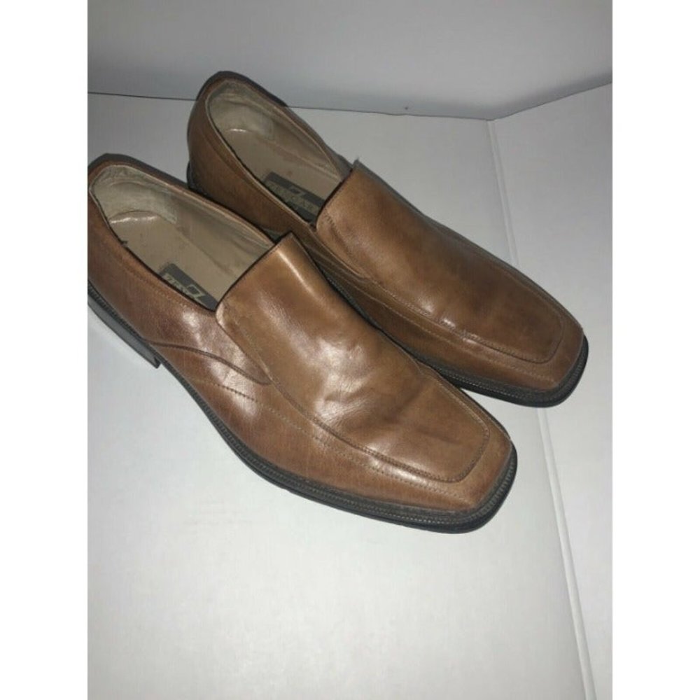 Zengara 12M #Z-301334 Brown‎ Genuine Leather Uppers Square Toed Slip-on/loafers